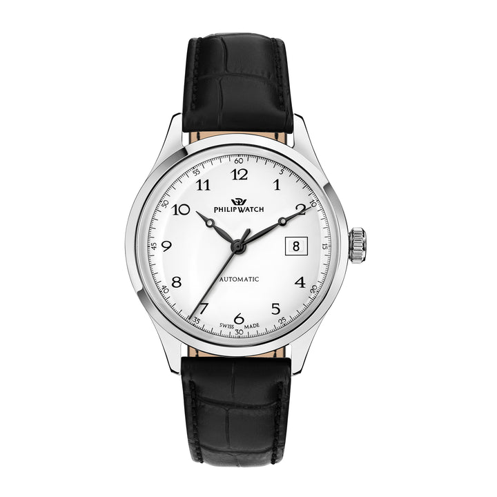 Philip Watch MUSEUM 40MM AUTO WHITE DIAL BLACK ST