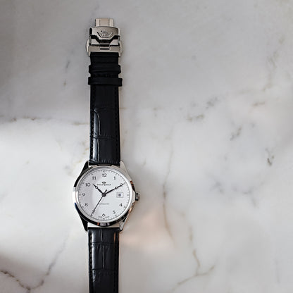 Philip Watch Museum 40MM Auto White Dial Black ST - R8221225003