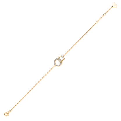 Interlocking Circle & Square Natural Diamond Bracelet in 18K Yellow Gold CK174814