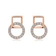 Interlocking Circle & Square Natural Diamond Earrings in 18K Rose Gold CK174762