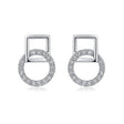 Interlocking Circle & Square Natural Diamond Earrings in 18K White Gold CK174584