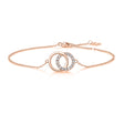 Interlocking Circles Natural Diamond Bracelet in 18K Rose Gold CK174787