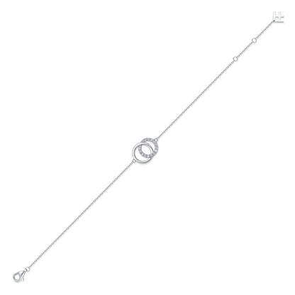 Interlocking Circles Natural Diamond Bracelet in 18K White Gold CK174790