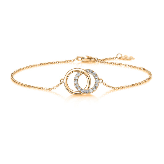 Interlocking Circles Natural Diamond Bracelet in 18K Yellow Gold CK174805