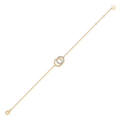Interlocking Circles Natural Diamond Bracelet in 18K Yellow Gold CK174805