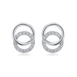 Interlocking Circles Natural Diamond Earrings in 18K White Gold CK174583