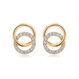 Interlocking Circles Natural Diamond Earrings in 18K Yellow Gold CK174766