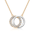 Interlocking Circles Natural Diamond Necklace in 18K Two-Tone Yellow & White Gold CK174832