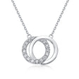 Interlocking Circles Natural Diamond Necklace in 18K White Gold CK174861