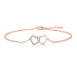 Interlocking Heart Natural Diamond Bracelet in 18K Rose Gold CK174799