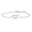 Interlocking Heart Natural Diamond Bracelet in 18K White Gold CK174793