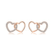Interlocking Heart Natural Diamond Earrings in 18K Rose Gold CK174751