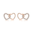Interlocking Heart Natural Diamond Earrings in 18K Rose Gold CK174752