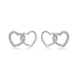 Interlocking Heart Natural Diamond Earrings in 18K White Gold CK174755