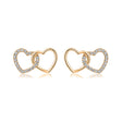 Interlocking Heart Natural Diamond Earrings in 18K Yellow Gold CK174764