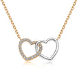 Interlocking Heart Natural Diamond Necklace in 18K Two-Tone Yellow & White Gold CK174833