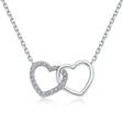 Interlocking Heart Natural Diamond Necklace in 18K White Gold CK174854