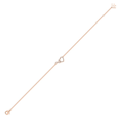 Interlocking Infinity Heart Natural Diamond Bracelet in 18K Rose Gold CK174777