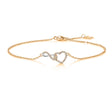 Interlocking Infinity Heart Natural Diamond Bracelet in 18K Two-Tone Yellow & White Gold CK174807