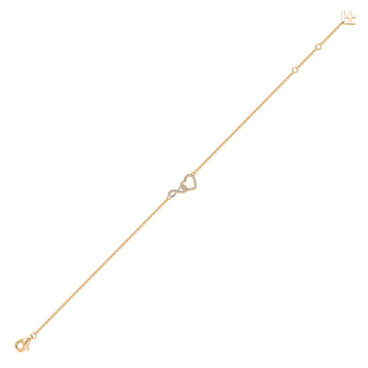 Interlocking Infinity Heart Natural Diamond Bracelet in 18K Two-Tone Yellow & White Gold CK174807