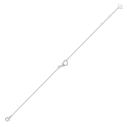 Interlocking Infinity Heart Natural Diamond Bracelet in 18K White Gold CK174791