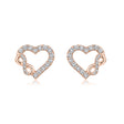 Interlocking Infinity Heart Natural Diamond Earrings in 18K Rose Gold CK174757