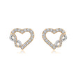 Interlocking Infinity Heart Natural Diamond Earrings in 18K Two-Tone Yellow & White Gold CK174753