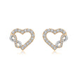 Interlocking Infinity Heart Natural Diamond Earrings in 18K Two-Tone Yellow & White Gold CK174754