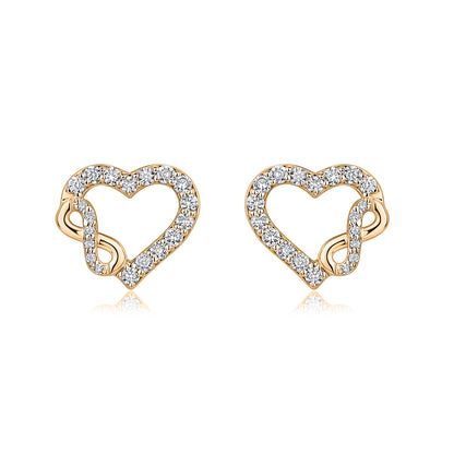 Interlocking Infinity Heart Natural Diamond Earrings in 18K Yellow Gold CK174770