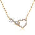 Interlocking Infinity Heart Natural Diamond Necklace in 18K Two-Tone Yellow & White Gold CK174829