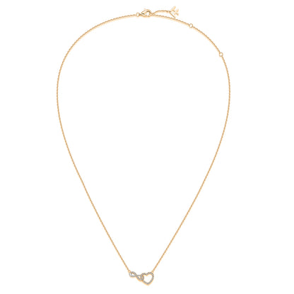 Interlocking Infinity Heart Natural Diamond Necklace in 18K Two-Tone Yellow & White Gold CK174830