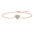 Pavé Heart Natural Diamond Bracelet in 18K Rose Gold CK174774
