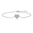 Pavé Heart Natural Diamond Bracelet in 18K White Gold CK174771