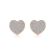 Pavé Heart Natural Diamond Earrings in 18K Rose Gold CK175041