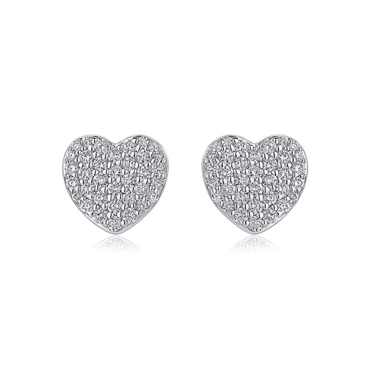 Pavé Heart Natural Diamond Earrings in 18K White Gold CK175042