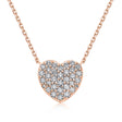 Pavé Heart Natural Diamond Necklace in 18K Rose Gold CK174842