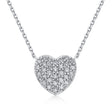 Pavé Heart Natural Diamond Necklace in 18K White Gold CK174857
