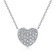 Pavé Heart Natural Diamond Necklace in 18K White Gold CK174858