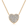 Pavé Heart Natural Diamond Necklace in 18K Yellow Gold CK174872