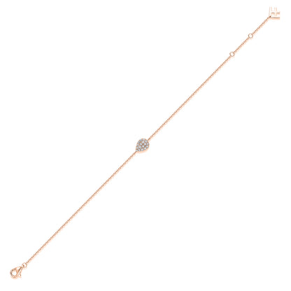 Pavé Pear Natural Diamond Bracelet in 18K Rose Gold CK174775