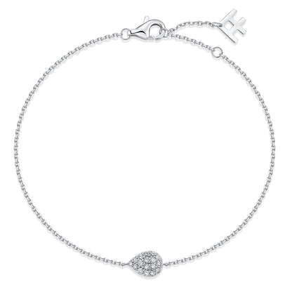 Pavé Pear Natural Diamond Bracelet in 18K White Gold CK174798