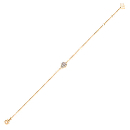 Pavé Pear Natural Diamond Bracelet in 18K Yellow Gold CK174817