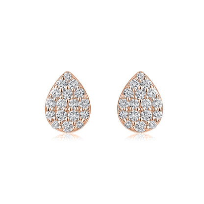 Pavé Pear Natural Diamond Earrings in 18K Rose Gold CK174749
