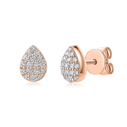 Pavé Pear Natural Diamond Earrings in 18K Rose Gold CK174750