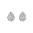 Pavé Pear Natural Diamond Earrings in 18K White Gold CK174746