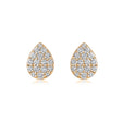 Pavé Pear Natural Diamond Earrings in 18K Yellow Gold CK175037