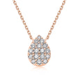 Pavé Pear Natural Diamond Necklace in 18K Rose Gold CK174838