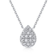 Pavé Pear Natural Diamond Necklace in 18K White Gold CK174850