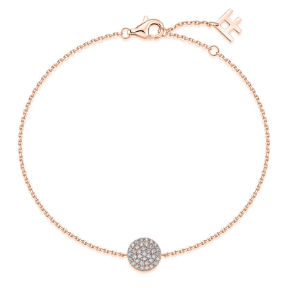 Pavé Round Natural Diamond Bracelet in 18K Rose Gold CK174779