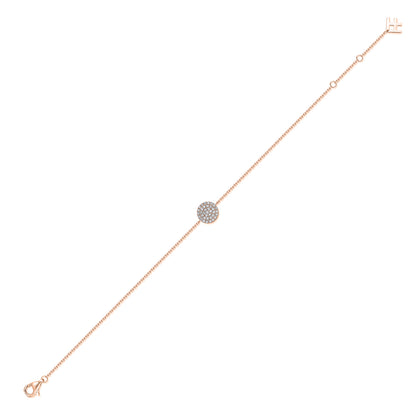 Pavé Round Natural Diamond Bracelet in 18K Rose Gold CK174779